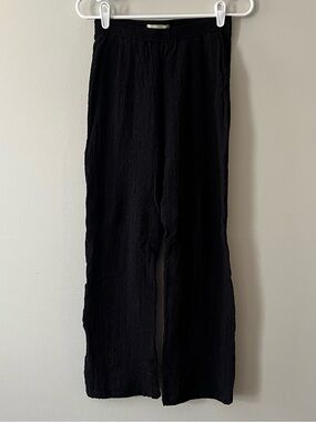 Salty Weekend Women’s Black Wide-Leg Textured Pants Size Small